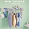 6-Rod Wall Drying Rack Clothing, Towel Retractable Drying Rack with Aluminum Rods(39.4 Inch) - 2 of 4