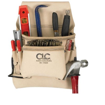 Clc 4.25 In. W X 13.5 In. H Leather Tool Bag 8 Pocket Tan 1 Pc : Target