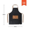 Foster & Rye Grilling Apron with Pocket, Canvas Apron for Men with Adjustable Strap, BBQ & Grill Accessories for Indoor & Outdoor Cooking, Black - 3 of 4