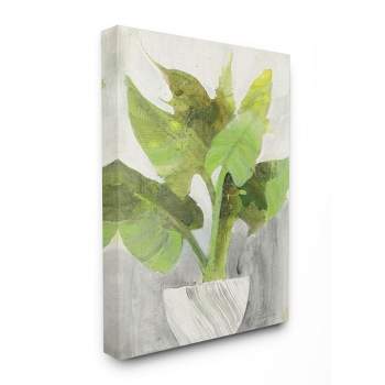 Stupell Industries Green Large Plant White Planter Indoor Home Painting