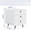 Fontoi Decorative Storage Cabinets, Modern Storage Cabinet with 3 Drawers, Night Stand with Legs for Living Room Bedroom, White, 17.72"*19.69"*15.75" - 2 of 4