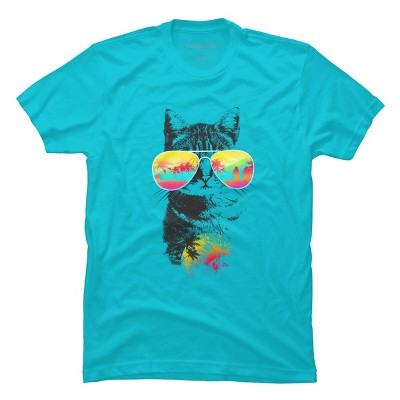 Men's Design By Humans Cat Breeze By Artemple T-Shirt