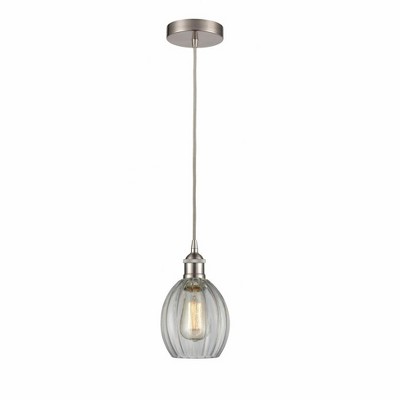Eaton - 1 Light Cord Hung Mini Pendant In Industrial Style-10.75 Inches Tall and 5.5 Inches Wide