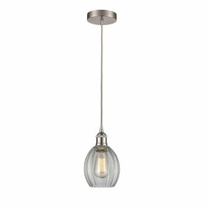 Eaton - 1 Light Cord Hung Mini Pendant In Industrial Style-10.75 Inches Tall and 5.5 Inches Wide - 1 of 1