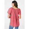 Roaman's Women's Plus Size Embroidered Ruffle Blouse - 3 of 4