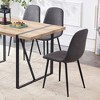 Set of 4 Modern Medieval Style Restaurant Cushioned Side Chairs with Black Metal Legs - 2 of 4