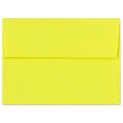 LUX 4 3/8"x5 3/4" 80lbs. Vellum A2 Invitation Env W/Peel & Press Yellow FE4270-20-50