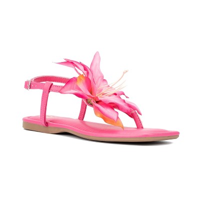 New York & Company Big Flower Women's T-Strap Sandal