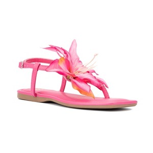 New York & Company Big Flower Women's T-Strap Sandal - 1 of 4