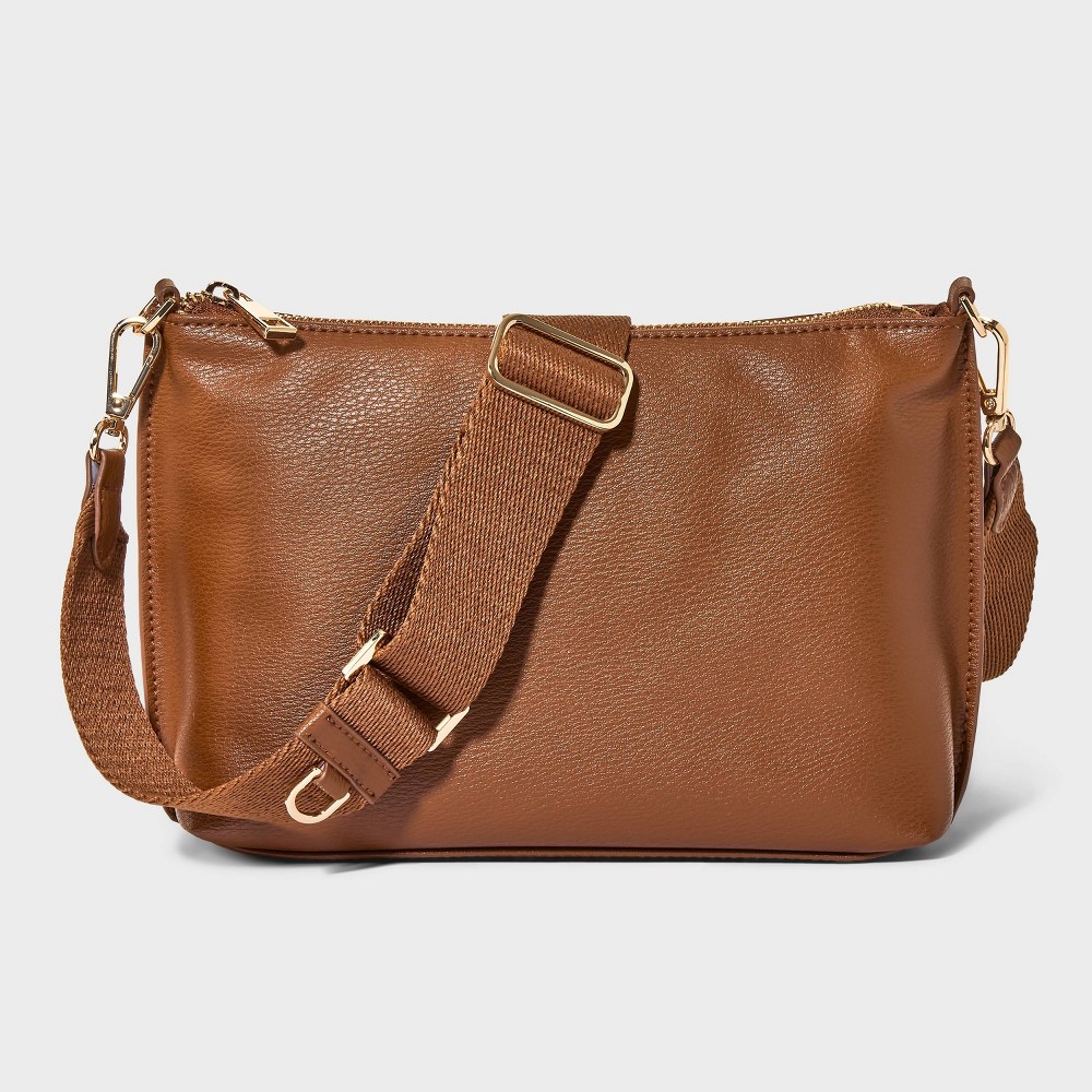 Photos - Travel Accessory Soft Crossbody Bag - A New Day™ Brown