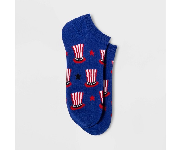 Women's Uncle Sam Hat Low Cut Socks - Blue One Size