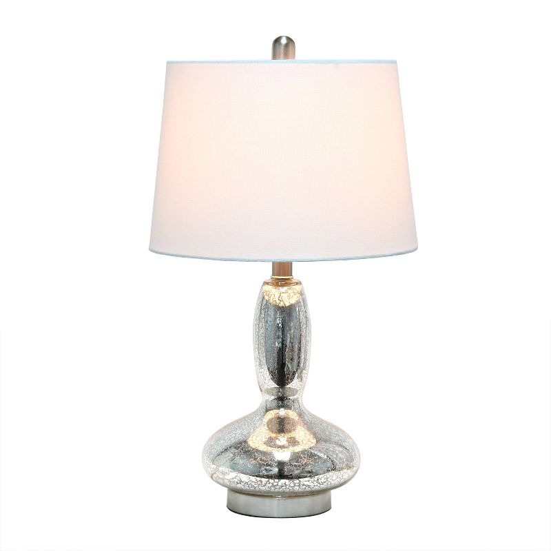 Glass Dollop Mercury Table Lamp with Fabric Shade - Lalia Home, 3 of 9