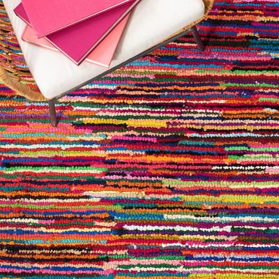 Nantucket Pink and Multicolor Hand-Tufted Cotton 10' x 14' Area Rug