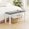 Tangkula Upholstered Bedroom Bench w/ Padded Seat & Solid Wood Legs for Dining Room - 2 of 4