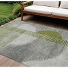 Olive Green And Gray Geometric Washable Indoor Outdoor Area Rug - 2 of 4