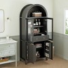 71" Tall Kitchen Pantry Cabinet with Glass Doors, Freestanding Display Storage Cabinet for Kitchen, Dining Room, or Living Room-Panipeachy - 2 of 4