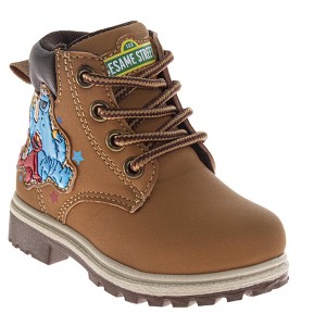 Sesame Street Elmo and Cookie Monster Toddler' Lace Up Boots. (Toddler/Little Kids) - 1 of 4