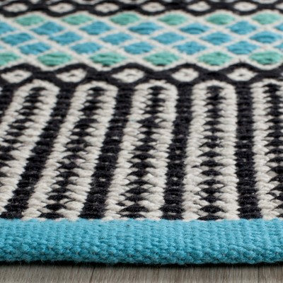 Coastal Breeze Hand-Woven Cotton Flatweave Blue Rug 4'x6'