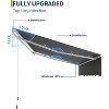 coucheta Retractable Awnings for Patio - Outdoor Sunshade Shelter with UV Protection Fabric, Waterproof Adjustable Roll Out Awning for Deck, Porch - 4 of 4