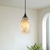 Dewdrop 4.7" Mini Glass Pendant Light, Brown White Marble Glass, Vintage Hanging Ceiling Lamp - 3 of 4