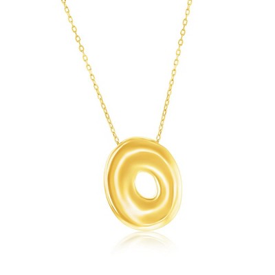 Bella Silver Sterling Silver, Bubble Initial Necklace - Gold Plated