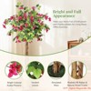 Artificial Bougainvillea Tree, 4FT/5 FT/6 FT Faux Tree w/Stable Planter for Indoor & Outdoor, Realistic Fake Plants w/ Pink Flowers & Wood Trunk - 3 of 4