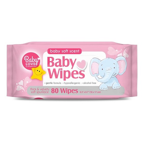 Baby Love Disposable Baby Wipes Soft Scent Pink 80 Count - image 1 of 3