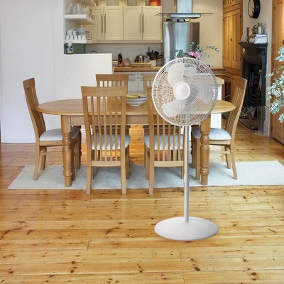 Lasko 16-Inch White Adjustable Oscillating Floor Fan