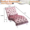 MOONMISS Velvet Chaise Lounge Indoor,Button-Tufted Upholstered Chaise Lounge Chair with Pillow for Bedroom Living Room Office - 2 of 4