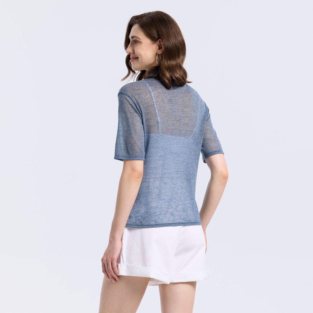 Women's Elbow Sleeve Tissue Jersey Polo Shirt - A New Day™ - thumbnail 7