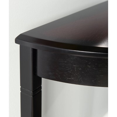 Transitional Black Cherry Demilune Console Table - Compact Elegance