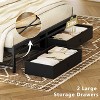 WOWLIVE Full Bed Frame with 2 Bedside Drawers & 2 Underbed Drawers, Storage Bed with Outlet & Open Shelf - 3 of 4
