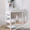 All-in-One Kids Study Desk & Chair Set with Adjustable Chair, Hutch, Cork Board & Organizers. A Compact Learning Corner for Homeschool or Bedroom. - 2 of 4