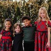 Hope & Henry Girls' Short Sleeve Ruffle Collar Party Dress with Bow, Kids - 3 of 4
