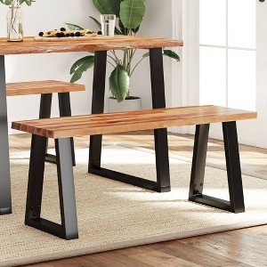 vidaXL Bench with Live Edge 43.3 in. Solid Wood Acacia - 1 of 4
