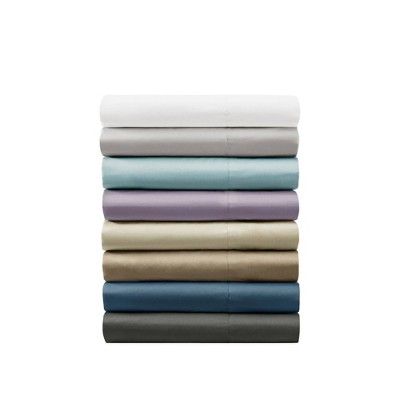 Queen White Cotton Blend Sateen 6-Piece Sheet Set