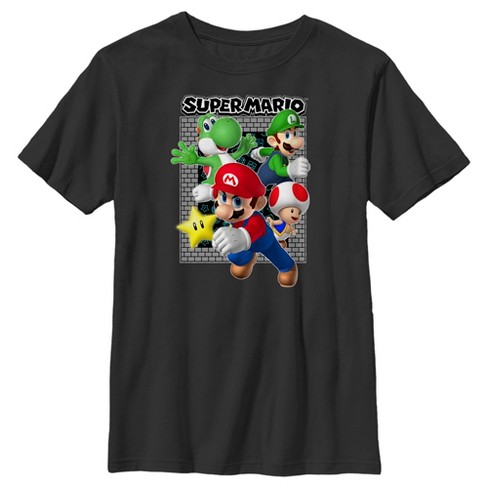 Boy's Nintendo Super Mario Brick T-shirt - Black - X Small : Target