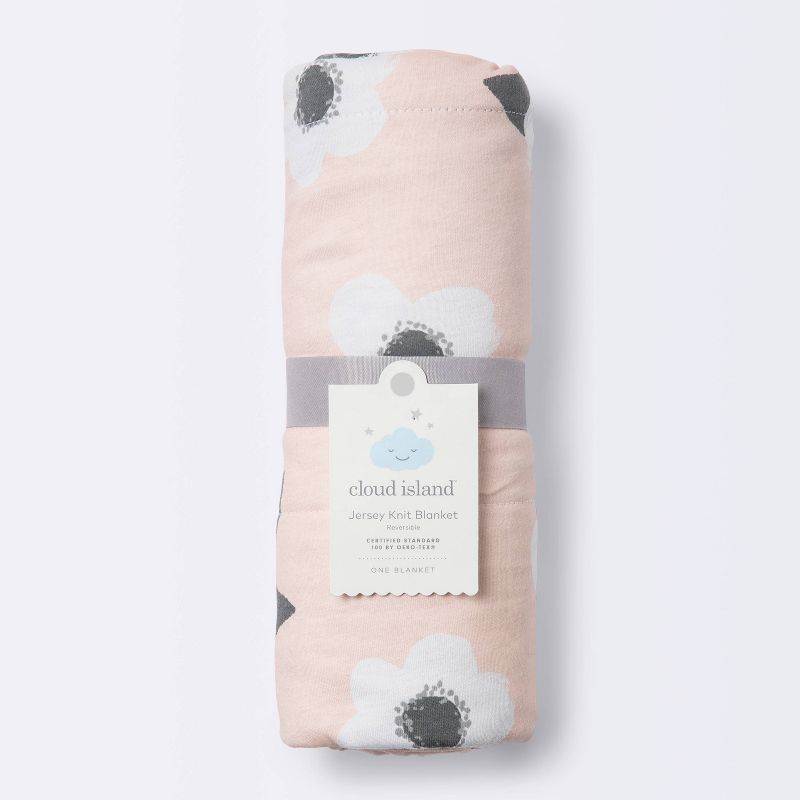 Jersey Knit Reversible Baby Blanket Floral - Cloud Island&#8482; - Pink, 6 of 7