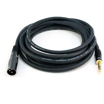 Monoprice XLR Male to 1/4in TRS Male Cable - 15 Feet | 16AWG, Gold Plated - Premier Series