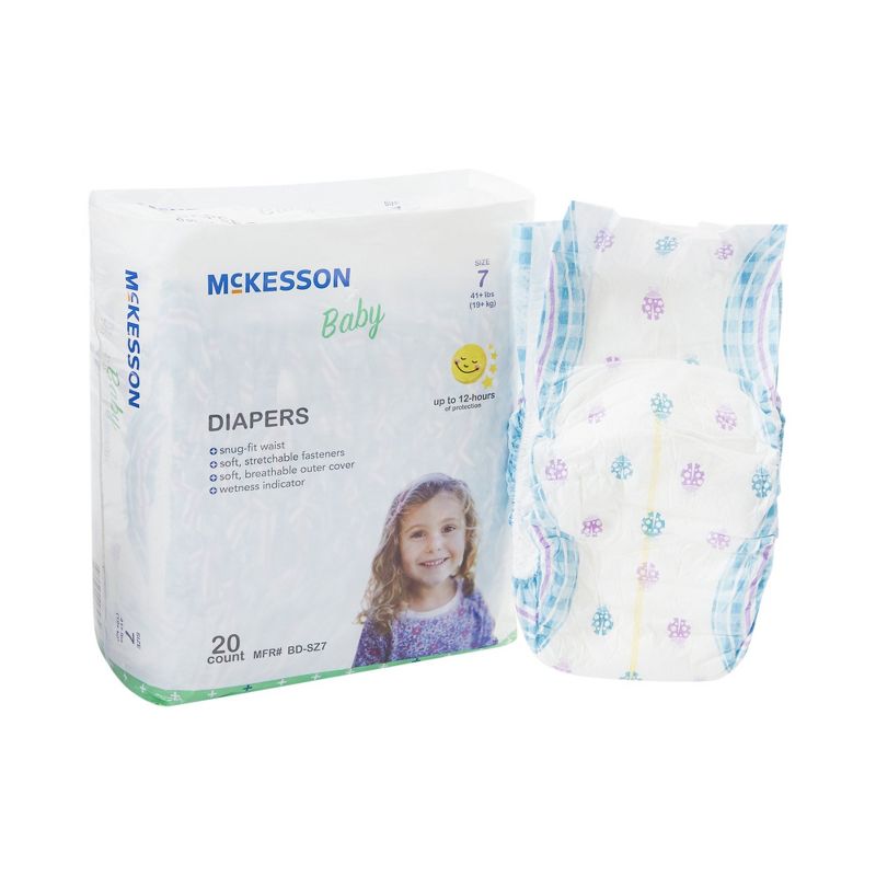 McKesson Baby Diapers, Disposable, Moderate Absorbency, Size 7, 1 of 6
