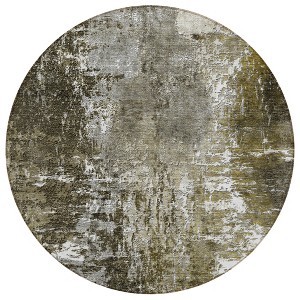 Taupe Brown And Gray Abstract Washable Indoor Outdoor Area Rug - 1 of 4