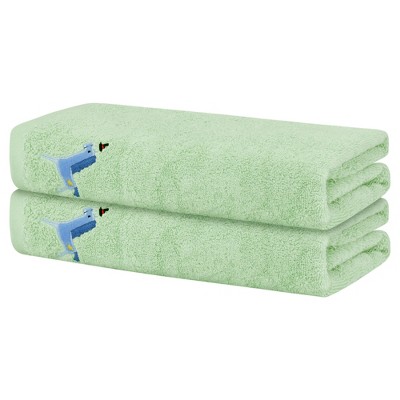 Unique Bargains Cotton Absorbent Quick Dry Lightweight Large Bath Towels 2 Packs