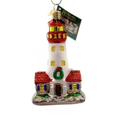 Old World Christmas 4.25" Lighthouse. Ornament Guidance Ocean  -  Tree Ornaments