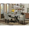 HomeStock 5-Pc Rectangle Natural Oak Finish Solid Wood Top Dining Table with 4 Parson Chair - 2 of 4