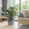 22 Inch Tall Metal Tapered Planter – Indoor/Outdoor Garden Pot with Drainage Hole & Rubber Plug – Burnished Grey - 2 of 4