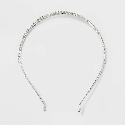 Rhinestone Wire Twist Headband - A New Day&#8482; Silver