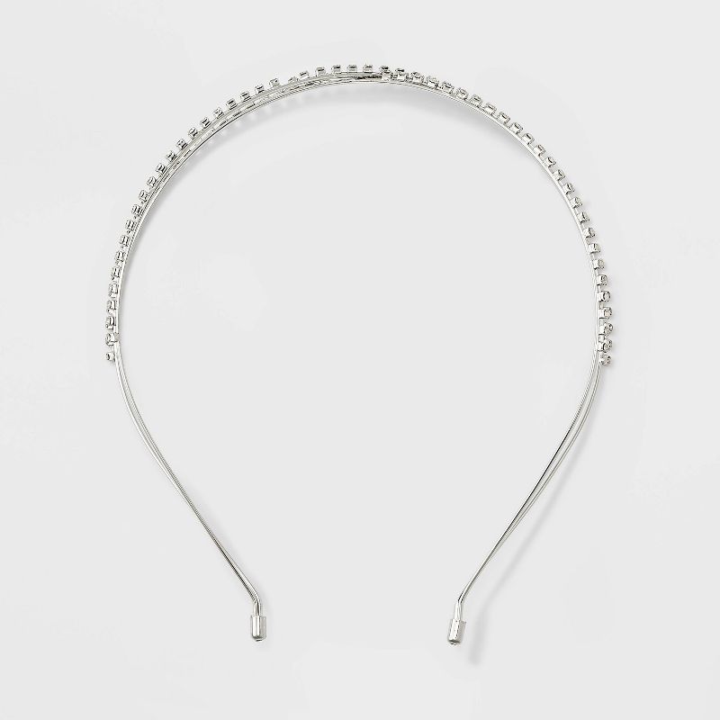 Rhinestone Wire Twist Headband - A New Day&#8482; Silver, 1 of 5