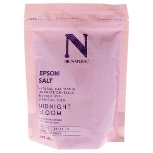 Dr. Natural Epsom Salt - Bath Salts for Stress Relief - Relaxing and Skin Softening Epsom Salt Bath Soak - Magnesium Boost - Midnight Bloom - 15 oz - 1 of 1