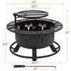 Yaheetech 32in Fire Pit Outdoor Wood Burning with 18.5 Inch Swivel Cooking Grill Grate & Poker Fire Bowl for Camping - 3 of 4