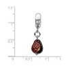 Black Bow Jewelry Murano Glass & Sterling Silver Dk Brown w/Glitter Dangle Bead Charm - 2 of 4